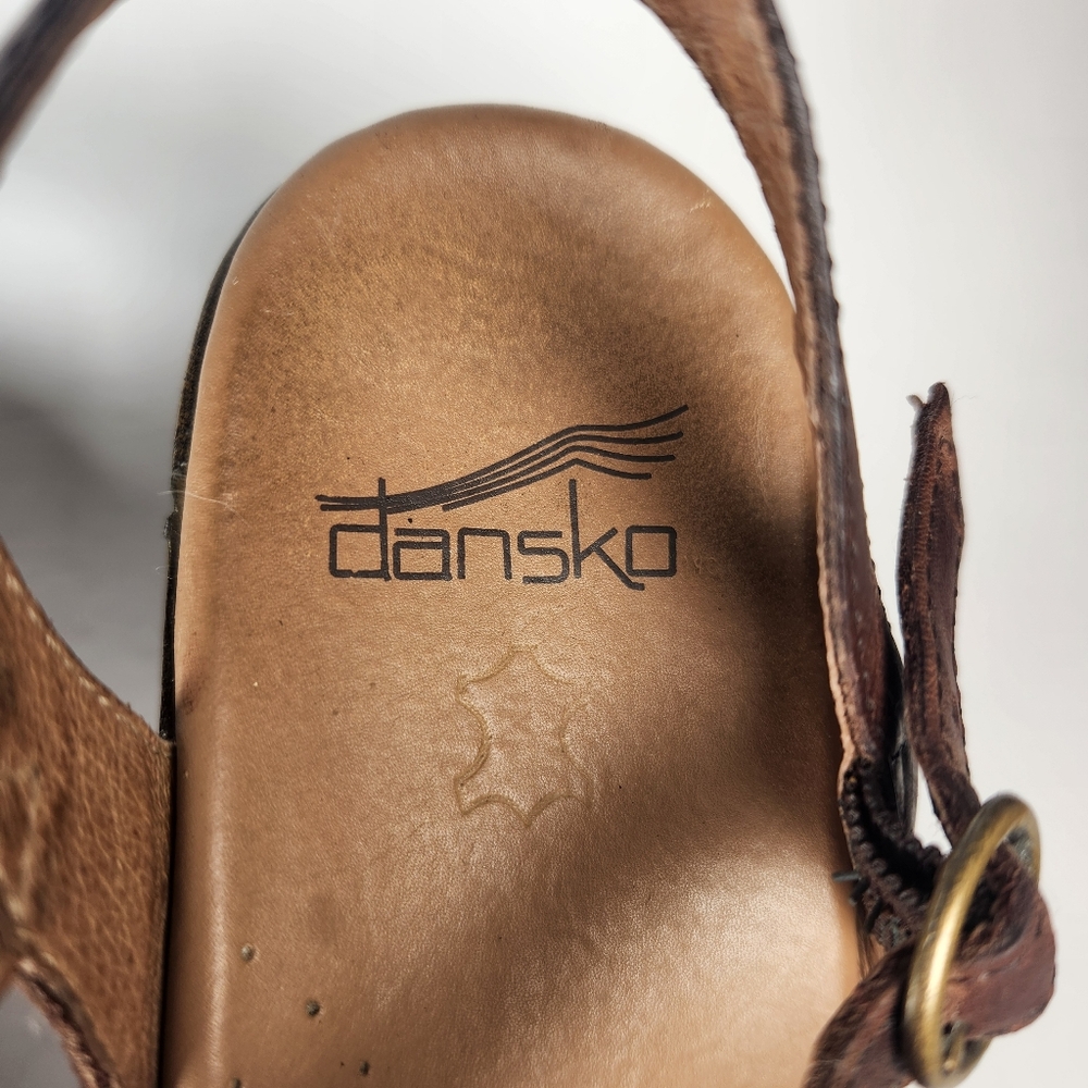 DANSKO Women's Melina Waxy Bark Sandal 39 / 9 Brown Leather Comfort Casual Shoe - Picture 8 of 10